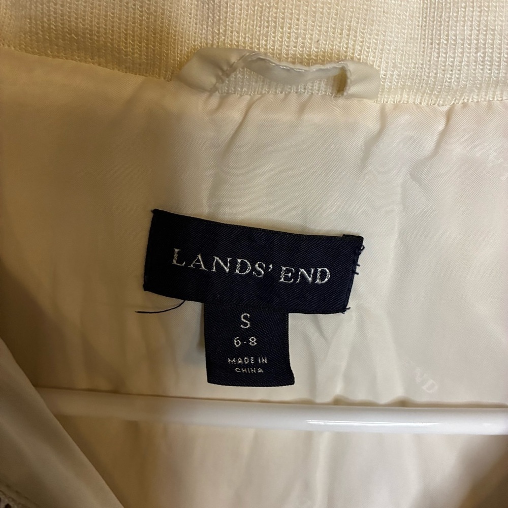 Lands’ End Diamond Quilted Down Feather Jacket | Small | White - Picture 2 of 6